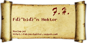 Fábián Hektor névjegykártya
