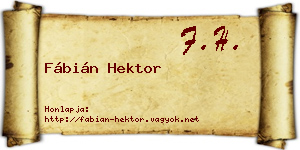 Fábián Hektor névjegykártya